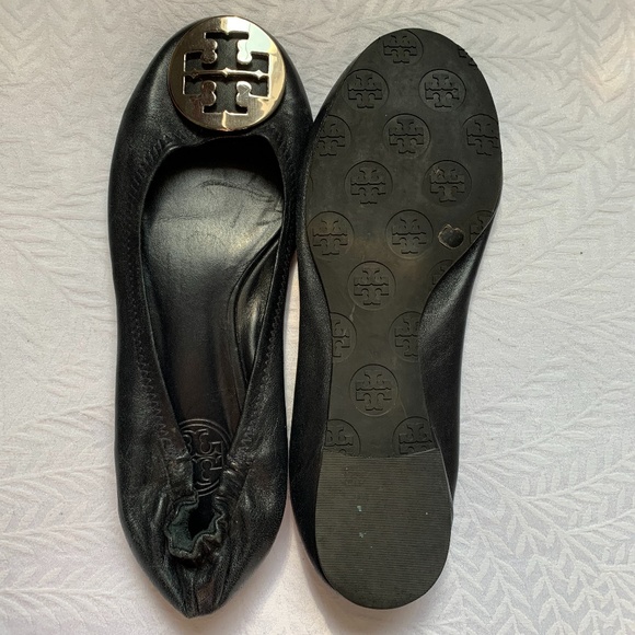 Black Hard Sole Tory Burch Flats - Picture 1 of 3